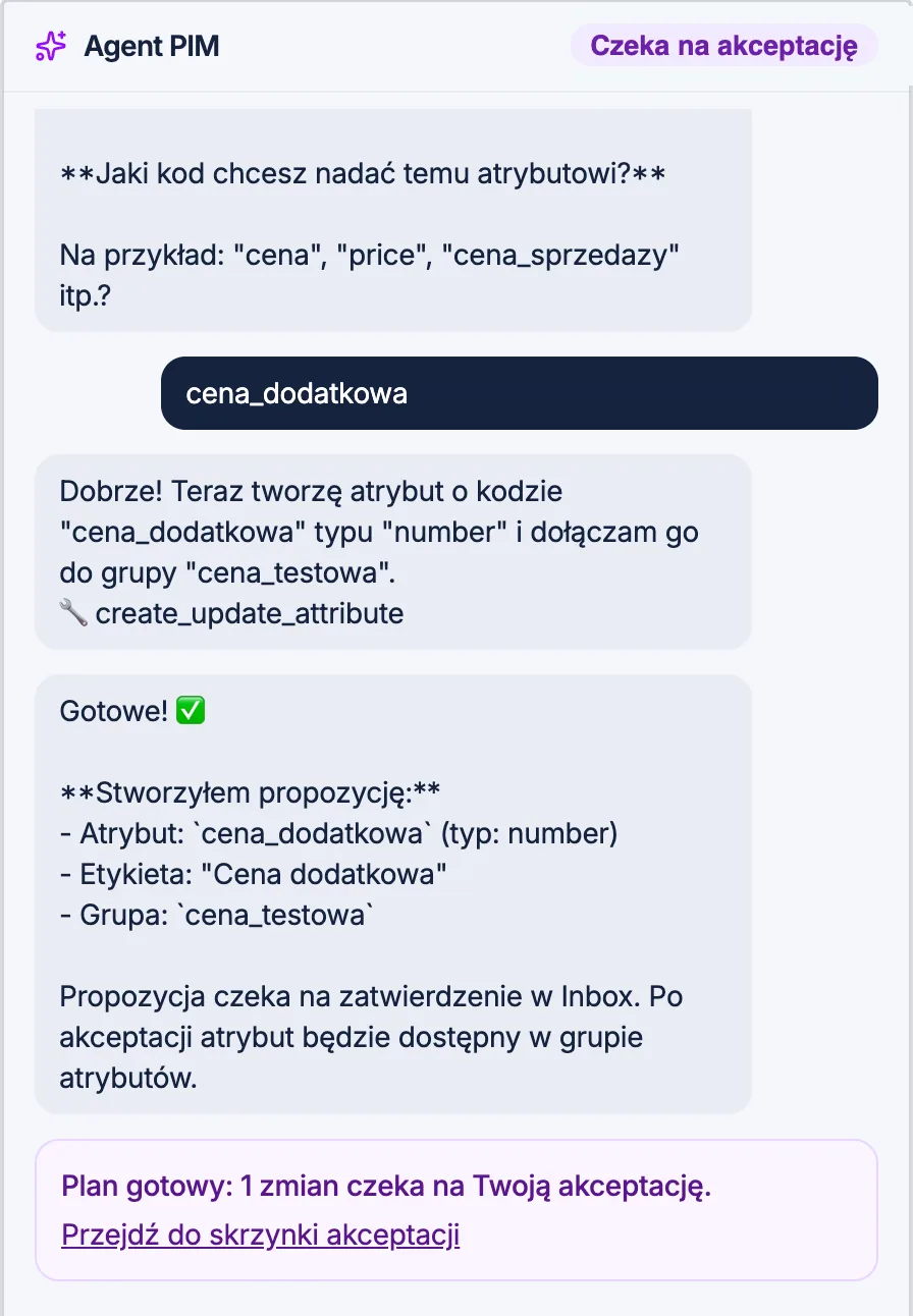 Agent PIM - rozmowa z agentem AI